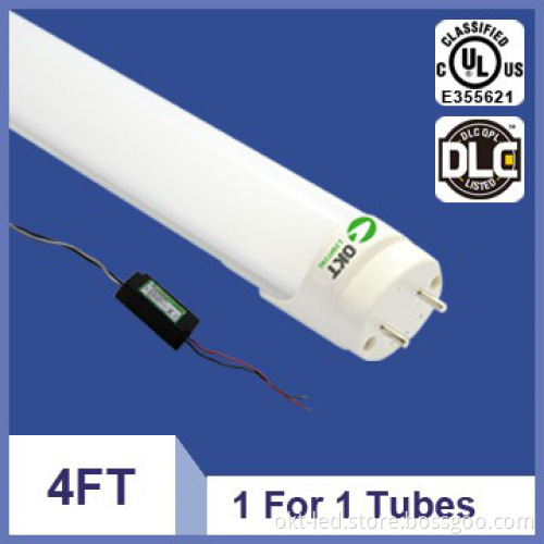 UL cUL DLC 4FT 18W LED Tube light with inner reflector design